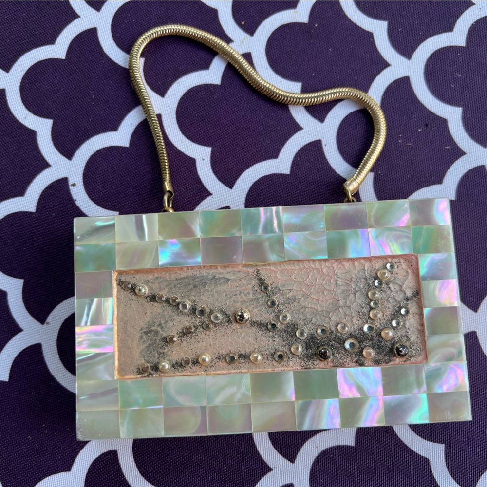 Vintage mini gold wristlet metal